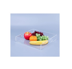 Plateau de service en acrylique de qualité supérieure pour bijoux, plateau de présentation en acrylique pour fruits de forme carrée, utilisation sur table, décoration - Product Image 1