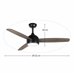 eco friendly ceiling fan with remote control with <b>timer</b> / BLACK SIROCO DC - Product Image 3