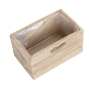 Maceta de madera con efecto roble con revestimiento de plástico para suministros de jardín - Product Image 1