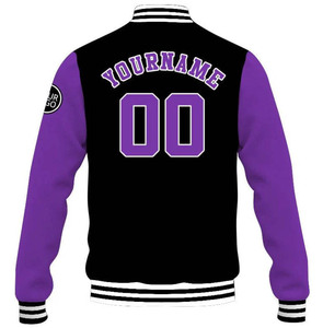 Veste de baseball universitaire OEM personnalisée 2024 pour hommes, vol décontracté, bombardier Letterman, vêtements d'extérieur fendus, broderie unisexe - Product Image 2