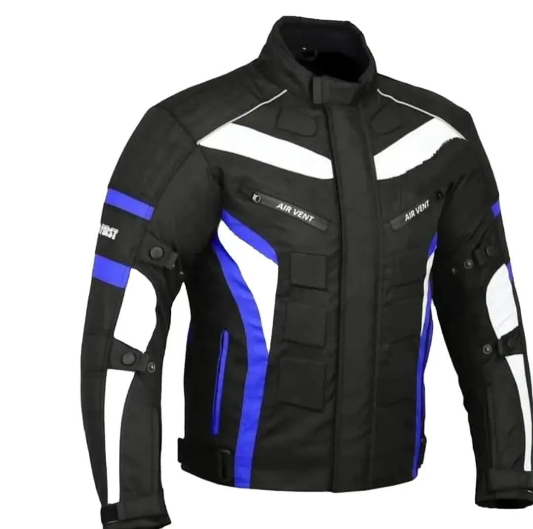 Veste textile de moto Black Bike Gear Attacker-Veste de moto personnalisée-Cordura 600D-Veste durable et imperméable