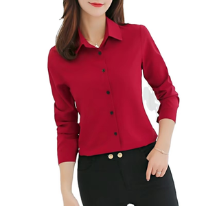Polos de buena calidad para mujer, camisas casuales de manga larga con cuello vuelto personalizado para mujer, cómodas y transpirables - Product Image 4