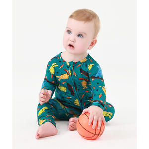 Pyjama bébé en bambou sans pieds avec fermeture éclair bidirectionnelle et motifs imprimés - Product Image 3