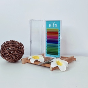 ขนตาปลอมยี่ห้อ ELFA สีสันสดใส ทำจากเส้นใยไฮลอนธรรมชาติ นุ่ม ทำมือ สีตามสั่ง ขนาด 0.15 มม. รุ่น Galaxy ยาว หนา เป็นธรรมชาติ - Product Image 1