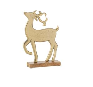 Figurine de renne en métal doré champagne de luxe - Sculpture de renne artisanale - Accessoires de décoration intérieure - Ornement de bureau - Product Image 1