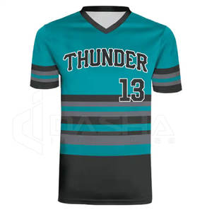 Maillot de baseball et de softball unisexe personnalisé avec impression par sublimation, 100% polyester, col en V, manches courtes, respirant, vêtements de sport - Product Image 4