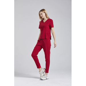 Ensemble de gommage athlétique moderne de nouvelle qualité pour les femmes-Pantalon de gommage moderne à col en V pour le yoga - Product Image 5