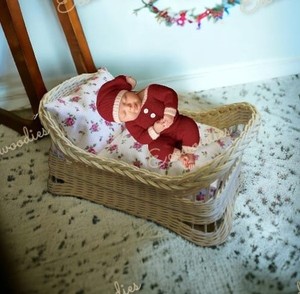 Berceau en osier fait à la main en rotin pour bébé berceau de poupée lit de poupée en rotin de qualité supérieure pour poupée décoration de salle de jeu pour enfants - Product Image 3