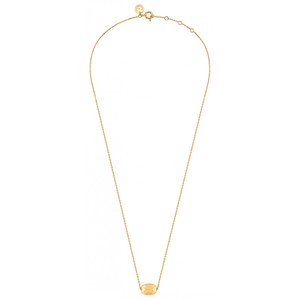 พีช CHALCEDONY ออกแบบรูปไข่สีพีชพลอย925สร้อยคอเงินสเตอร์ลิง - Product Image 1
