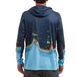 Personalizar diseño pulóver ropa deportiva Pesca desgaste UPF50 + Antin UV poliéster Spandex Camisa con capucha sublimación impresa conjunto - Product Image 2