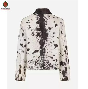 Genuine Cowhide <b>Leather</b> <b>Jacket</b> <b>for</b> <b>Women</b> | Natural Hair On Cow Skin Fashion Coat <b>Women</b> Genuine Skin Hair Cowhide <b>Leather</b> <b>Jacket</b> - Product Image 2