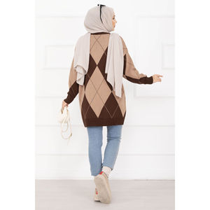 เสื้อสเวตเตอร์ถักลายกาแฟสไตล์ลำลองสำหรับฤดูใบไม้ร่วงสไตล์บาคลาวา - Product Image 6