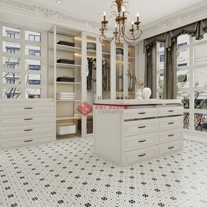 Carrelage en ciment 200x200 avec motifs géométriques marocains faits à la main pour des intérieurs élégants. - Product Image 2