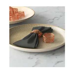 Anel criativo de fio de cobre fácil para colocar guardanapos, prato decorativo de mesa, anel de guardanapo de alta atração para tecido