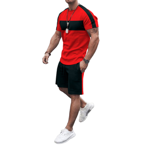 Conjuntos de camiseta y pantalones cortos transpirables con logotipo personalizado Camiseta 2025 Conjunto de pantalones cortos para correr para hombre Verano Poliéster Impresión digital - Product Image 2