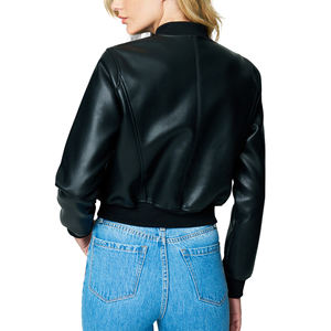 BLANKNYC femmes Style Vintage courte longueur fermeture éclair XL hiver Bomber veste-respirant Faux cuir coton remplissage fourrure automne - Product Image 2