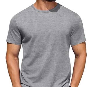 Camiseta de cuello redondo de manga corta Lisa para hombre de algodón 100% algodón para hombre - Product Image 2