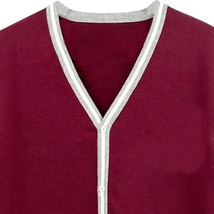 Vintage Open-Front Cardigan Sweater for University College Letterman Knitted Sweater Stripe Button Decoration for Winter - Product Image 2