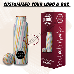 Vente chaude 750ml Métal Cuivre Bouteille D'eau Ayurvédique Santé Pur Cuivre Étanche À La Main Conception Légère - Product Image 5