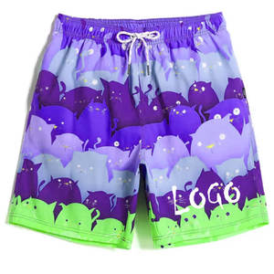 Pantalones cortos de tabla de fitness de playa con estampado de flores sólidas para hombre, precio al por mayor, pantalones cortos de sublimación de punto de poliéster OEM de verano - Product Image 2