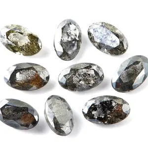 Diamantes Sueltos de Corte Ovalado, Color Sal y Pimienta, 0.001 Ct, para Joyería, Claridad Excelente y Buena, VS - Product Image 1