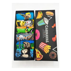 Pop <b>Art</b> 6-Piece <b>Sock</b> Set Breathable 100% Cotton Custom Logo Heart Print Embroidery Long Length One Fits All for Spring Daily Use - Product Image 1
