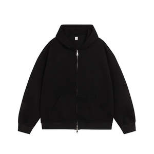 Custom Made <b>Men</b> <b>Zipper</b> <b>Hoodies</b> Solid Embroidered Quickdry Breathable Lightweight 100% Cotton Material Customized Logo - Product Image 4