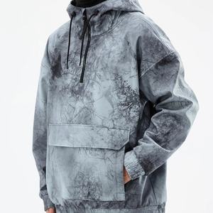 Veste à capuche en polaire imperméable et coupe-vent pour homme, impression personnalisée, teinture unie, écologique, pour le ski et le snowboard, 100% coton - Product Image 5