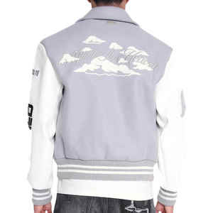 Nouveau gros veste universitaire de haute qualité hommes chenille broderie manches en cuir personnalisé Baseball Letterman veste universitaire à la mode - Product Image 3