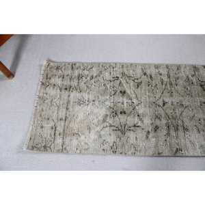 Alfombra Vintage, Alfombra Pequeña de 1.7x3.8 pies, Alfombra Persa Gris - Product Image 3