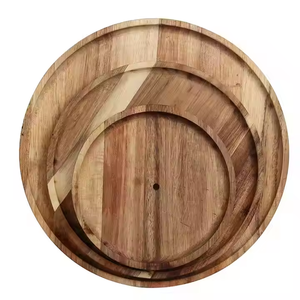 Plato de madera Premium seguro Platos Placa de cargador de madera de acacia Hecho por Artesanías de media luna - Product Image 1