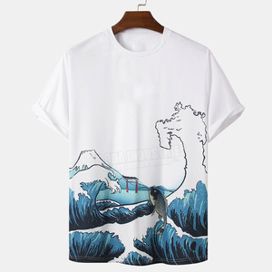 T-shirts en jersey respirant grande taille pour hommes, sublimation, vente chaude / Personnalisez votre logo de marque en polyester/coton pour la vente en gros, style streetwear - Product Image 1