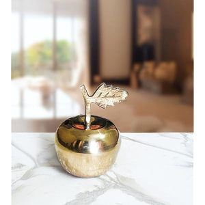 Caja Sindoor de latón dorado con tapa para decoración de templos y regalos de festivales Polvo de técnica pulida de diseño tradicional - Product Image 5