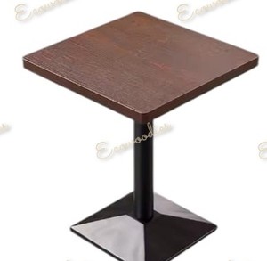 Mesa de cafetería de altura de barra cuadrada de lujo con base redonda, mesa de restaurante cuadrada de 4 plazas, mesa de comedor de restaurante de diseño moderno para Hotel - Product Image 5