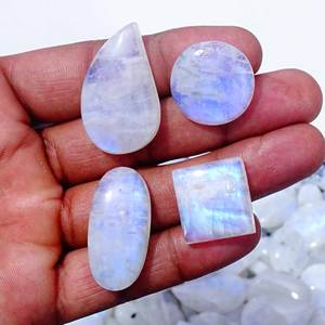 Piedra preciosa de cuarzo suelta cabujón de piedra lunar natural hermosa al por mayor de forma y tamaño mixtos para la fabricación de joyas - Product Image 2