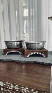 Hammered Designer <b>Lid</b> Wooden Box Stylish <b>Bowl</b> Set Dinnerware Eco-Friendly American Style Wedding Serving <b>Bowl</b> Home 6-10 Pieces - Product Image 4