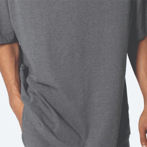 Premium hommes luxe lourd 100% coton surdimensionné T-Shirt personnalisé col montant haute qualité bambou tricoté tissu longue longueur - Product Image 5