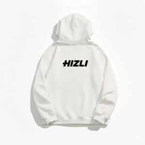 Sweat-shirt à capuche pour homme, logo personnalisé, 450 GSM, blanc, oversize, lourd, 100% coton, impression sérigraphique - Product Image 2
