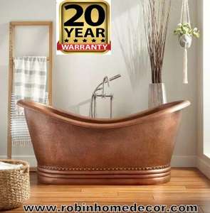 Un exportateur indien propose une baignoire autoportante en cuivre massif de style vintage de haute qualité, excellent bain à remous en cuivre antique - Product Image 3