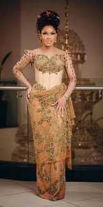 Vestido de encaje George bordado blanco y dorado de lujo con mangas largas para ocasiones especiales estilo africano hecho a mano - Product Image 4