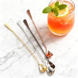 Premium Stainless Steel Cocktail <b>Bar</b> Spoon Set Long <b>Twisted</b> Handle Smooth Mixing Multi Color Finish Perfect For Home <b>bar</b> - Product Image 4