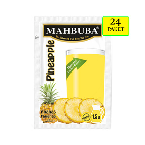 Mahbuba Natural Flavors 9g Poudre de jus d'ananas Mélange parfait Goût rafraîchissant Facile à préparer Profitez de la banane Pomme Kiwi Mangue - Product Image 2