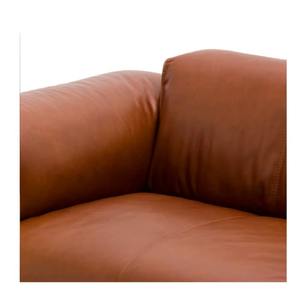 Canapé moderne en cuir PU marron à trois places avec design gonflable Remplissage en mousse durable pour salon École et parc - Product Image 5