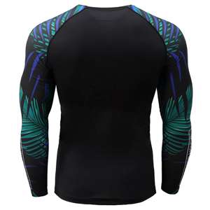 Venta al por mayor MMA Rash Guard Diseña tu Propia Sublimación Camisa de Compresión BJJ Rashguard Personalizado Impreso Hombres OEM Rush Guard - Product Image 2