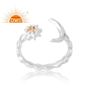 แหวนพลอยซิทรีนธรรมชาติเงินสเตอลิง925ออกแบบได้ตามต้องการ - Product Image 1