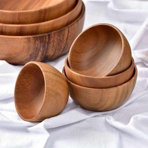 Vente en gros MULTI CRAFT Grand bol rond en bois d'acacia léger poli pour fruits, salades et décoration intérieure - Product Image 6