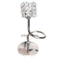Magnifique Look Roi Couronne Designer Métal Plaqué Or Et Cristal Perlé Unique Élégant Table De Mariage Centre De Table Bougeoir