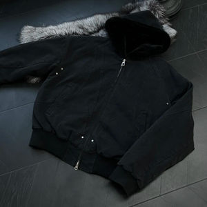 Veste en jean à capuche zippée 100 % coton, très résistante, effet délavé rétro, doublure en velours épaissi, pour hommes et femmes, vente directe usine 2025 - Product Image 3