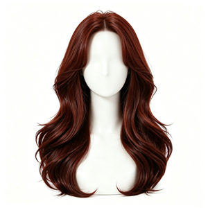 วิกผมมนุษย์แบบยาวหยักศกสีน้ำตาลออเบิร์น - Product Image 1