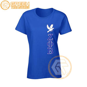 Venta al por mayor personalizada Zeta Phi Beta mujeres camiseta hermandad ropa algodón camisetas más finas mujeres fraternidad prendas - Product Image 5